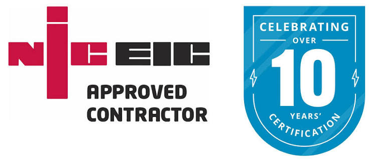 NICEIC Approved Contractor, celebrating over 10 years certification